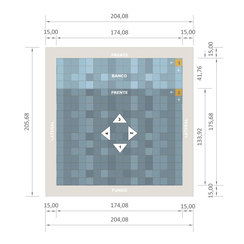 Square Prime Banco Simples Diazul Piscinas - MARPool