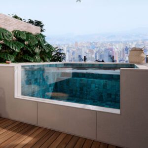 Square Prime Banco Simples Com Transparência - Diazul Piscinas MARPool